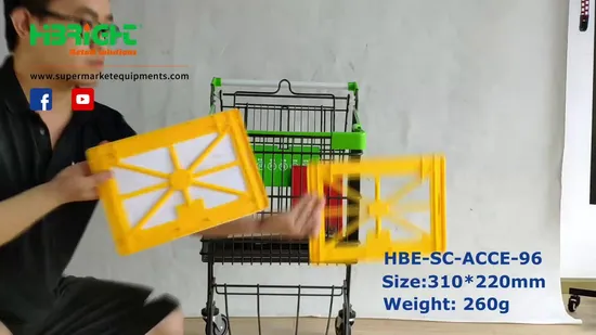 Supermarkt-Einkaufswagen-Werberahmen aus Kunststoff